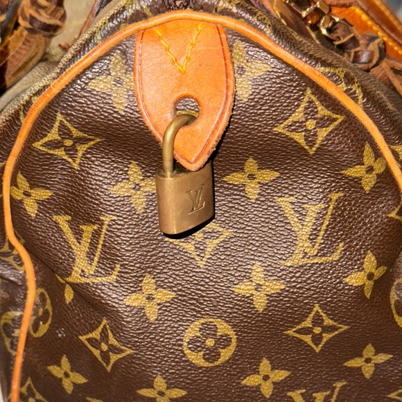 Handmade braided leather fringe vintage speedy 30 with lock no key - Picture 7 of 8